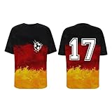 Herren T-Shirt EM 2024 Fußball Trikot Mit Nummer Tshirt Fanartikel T Shirts Für Herren Kurzarm Rundhals Mens Gym T Shirt, wassermelone, 4XL