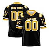 KONG JIMFAN Personalisiertes American Baseball Trikot,Individuell Bedruckt Namen Nummer & Logo,Trikot Für Erwachsene Und Kinder Unisex Personalisiertes Trikot Teamtrikot Tshirt Oversize Herren(Gelb)
