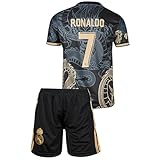 Amdrabola Madrid No 7 Dunkelblau Drachen Fußball Kinder Trikot,Spezieller Entwurf, Fussball, Limitierte Auflage, Beschränkte Auflage, Kommen Sie mit Shorts (152,Dunkelblau)