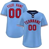 KONG JIMFAN Personalisiertes American Baseball Trikot,Individuell Bedruckt Namen Nummer & Logo,Sporttrikot Für Herren Und Damen Football Kostüm Personalisiertes Trikot Tshirt Selbst Gestalten(1-18)