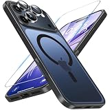 Hensinple für iPhone 17 Pro Hülle 2025 für Mag-Safe mit Panzer Schutz Glas und Kameraschutz, Magnetische Handyhülle Stoßfest Kratzfest Matt Schutzhülle Case für iPhone 17 Pro 6,3 Zoll (Schwarz)