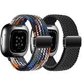 Gittos Magnetisch Geflochtene Armband Kompatibel mit Fitbit Versa 4/Versa 3/Sense/Sense 2