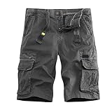 Outdoor-Wander-Shorts für Herren, Cargo-Shorts mit Kordelzug, elastischer Bund, Utility-Arbeitsshorts für Strand, Urlaub, Workout, Yoga, Fitnessstudio, knielang, athletisch, Reisen, Radfahren, k