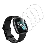 Banuyaw für Fitbit Versa 4 Schutzfolie Soft TPU Folie Fitbit Versa 4 Panzerfolie, Bläschenfrei Displayschutzfolie Fitbit Versa 4 Schutzglas Ultra HD Fitbit Versa 4 Glasfolie, 4 Stück