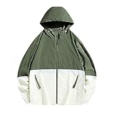Generisch Herren Farbblockierung Spleißen dünnen Sonnenschutz Kleidung EIS Seide kühlen Gefühl atmungsaktiv und trendy Outdoor Sonnenschutz Kleidung Jack