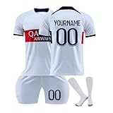 Generisch Fussball Trikot Kinder Personalisiert, Paris g Trikots Set Kinder mit Jersey Shorts Socken, Personalisierte Fussball Trikot mit Namen und Nummer Fan-Geschenk