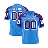 Generisch Personalisiert American Football Trikot Personalized Printed Team Name & Number für Herren Damen Kinder Jugend Langarmshirts Für H