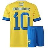 Schweden Fußball Trikot Set Zlatan Ibrahimovic - Kinder und Erwachsene - Jungen - Sportsachen - Geschenk - Sport t Shirt - Sportbekleidung - Größe 152
