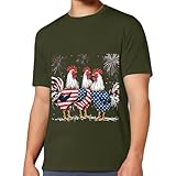 Modisches T-Shirt für Herren, Patriotische T-Shirts, USA, lässig, kurzärmelig, Rundhalsausschnitt, Grafik-T-Shirts, armee-grün, L