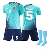 Generisch Personalisiertes Fußball Trikots Set Personalisierte Jeder Namen Nummer Team Logo Herren/Junge Benutzerdefiniert Football Training Tshirts Shorts und Socken Anzug