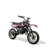KXD 701A/706A/708A/705A 49cc 2Takt 4Takt Dirt Cross Pocket Enduro Dirtbike Motocrossbike Motocross Motorrad Cross 49ccm Motor Pocketbike (rot, KXD 708A 49ccm 2Takt)