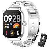 BDIG Armband Kompatibel mit XiaomiRedmi Watch 5/XiaomiRedmi Watch 4/Xiaomi Mi Band 9 Pro/Xiaomi Mi Band 8 Pro,Prämie Edelstahl Metall Einstellbar Ersatzarmband für Damen/H