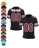 Herren-Sporthemden Personalisiert American-Football-Trikot, Personalisierte Schnelltrocknend Atmungsaktiv T-Shirt kurzärmelig für Damen Kinder, S ~ 7XL