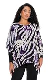 Ulla Popken Damen Tunika, Doppellagig, Oversized, Rundhals, 3/4-arm Tunika-Shirt, Schwarz, 46-48 EU