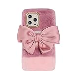 HFICY Schutzhülle für Samsung Galaxy Note 10 Plus, Kunstfell, flauschig, mit 2 Displayschutzfolien, glitzerndes Kunstfell, weiche Damen-Handyhülle, rosa S