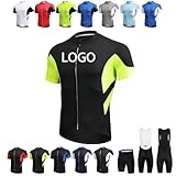 Personalisierte Fahrradtrikot, Kurzarm-MTB-Shirt mit Schnelltrocknung für Erwachsene und Jugendliche, Maßgeschneidert mit Teamnamen & Logo(F)
