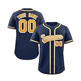 KONG JIMFAN Personalisiertes Baseball Trikot,Individuell Bedruckt Namen Nummer & Logo,Trikot Für Erwachsene Und Kinder Unisex Teamtrikot Funktional Kleidung Football Kostüm Herren(21)