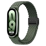 OUTPUTBT Geflecht Magnetisch Armbänder für Xiaomi Smart Band 9/8 Armband Nylon Baumwolle Sport für Mi Band 9/8 für Damen H