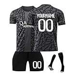 Personalisiert Fussball Trikot Kinder 2025/2026 Trikotset Home/Away Fußball Trikot DIY Name Nummer T-Shirt und Shorts Socken für Jungen/Erwachsene Fussball Geschenke Jung