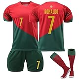 BOSSETY Trikot für Kinder und Erwachsene No.7 Fußball Trikot Heim/Auswärtstrikot Fussball Trikots Football Jersey Nr.7 Fußballtrikot Kinder, Shorts, Socken Fussball Set für Junge Herren Anzug