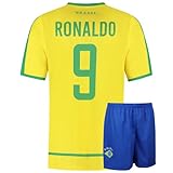 Brasilien FußballTrikot Set Zuhause - Kinder und Erwachsene - Jungen - Fußball Trikot - Fussball Geschenke - Sport t Shirt - Sportbekleidung - Größe 152