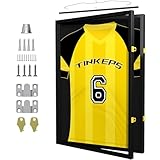 Tinkeps Trikotrahmen in Schwarz – Bilderrahmen für Fußball-, Basketball- und Baseballtrikots, mit Staubschutz, UV-beständig