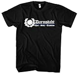 Darmstadt Ehre und Stolz Herren T-Shirt | Fanartikel Hessen Sport Darmstadt Shirt Darmstadt Trikot Skyline Stadt Wappen | M2 FB Schwarz (4XL)