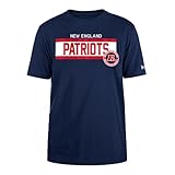 NEW ENGLAND PATRIOTS Unisex NFL Regular High Density Ink Screenprint Front Graphic Original Team Color T-Shirt, Navy, XXL EU