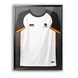 ACAZA Trikotrahmen 70 x 90cm XL Groß, 3D Bilderrahmen tief zum befüllen mit Fußball-, Eishockey-, Rugby-, NBA-trikot, mit Aufhänger, Aluminium und Acrylglas, Schw