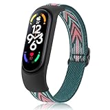 Vancle Armband für Xiaomi Mi Band 7 Armband/Mi Band 6 Armband/Mi Band 5 Armband/Amazfit Band 5 Armband für Damen Herren, Weiches Nylon Uhrenarmbänder Elastisch Verstellbares Sport Ersatzb