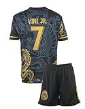 Amdrabola Madrid Vini Jr. #7 Dunkelblau Drachen Fußball Kinder Trikot,Spezieller Entwurf, Fussball, Limitierte Auflage, Beschränkte Auflage, Kommen Sie mit Shorts, Vinícius Júnior (152,Dunkelblau)