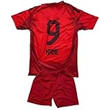 Gokaynex Trikot Kinder Kane Bavaria #9 2024/25 Heimtrikot Rot, Fußballtrikot Set mit Shorts Atmungsaktiv, Elastisch, Sportbekleidung für Training, Größe (164-Kane)