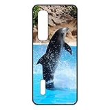 FunKaz Schutzhülle für Oppo Find X2 Pro – Delfin Sprung Spritzwasser – Schwarz TPU