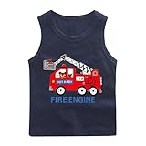 KODMNSW Kinder Unterhemden Cartoon Auto-Prints Unterhemd Jungen Sommer T-Shirt Fitness Tanktops Oberteil Sportweste Top Klamotten Tee Shirt 1-12 Jahre Gutscheine Marine 3 J