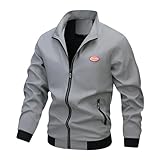 Generisch Windjacke Herren Bomberjacke Leichte Sommerjacke Dünne Harrington Sportjacke Leichte Casual Reißverschlusstaschen Rundhalsausschnitt Motorradjacke B