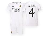 Alaba Fußballtrikot und Shorts | Sport-Set für Herren, atmungsaktiv, bequem und perfekt für Training und Spiele, weiß, S