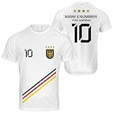DE FANSHOP Original Personalisiertes Fußball Triko Deutschland Fussball Trikot EM 2024 mit eigenem Namen Ideal für Jung und Alt Herren Damen Jungen Kinder Geschenke für Fans der Nationalmannschaft Z3