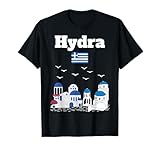 Hydra Griechische Insel Souvenir Griechische Architektur Griechenland Flagge T-S