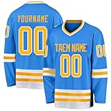 Hockey-Trikot, personalisierbar, mit Ihrem Namen, Team/Nummer, Hockey-Trikot mit Namen, geeignet für Geschenke für Kinder und Erwachsene, Stil 5 KAN0827A, blau, O