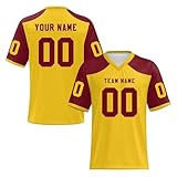 KONG JIMFAN Personalisiertes American Baseball Trikot,Individuell Bedruckt Namen Nummer & Logo,Trikot Für Kinder/Erwachsene Unisex Football Kostüm Personalisierte Trikot Football Kostüm Damen(1-9)