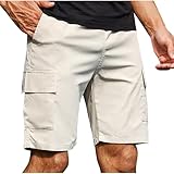 Ayhuang Sporthose Herren Kurz Atmungsaktive Freizeitshorts Sommer Komfortabel Bermuda Shorts Sportlich Elegant Wandershorts Freizeit Klassisch Sommershorts mit Taschen Oversize Neuartige Arb
