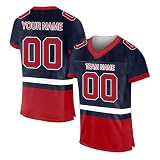 Generisch Herren-Sport-T-Shirt, personalisierbar, Fußballtrikot, personalisierbar oder blanko, schnelltrocknend, atmungsaktiv, kurzärmelig, für Jugendliche, Männer Geschenk, Größe S ~ 5XL