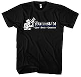 Darmstadt Ehre und Stolz Herren T-Shirt | Skyline Stadt Wappen Fanartikel Hessen Sport Darmstadt Shirt Darmstadt Trikot | M3 FB Schwarz (4XL)