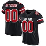 Personalisiert American Football Trikot für Herren Damen Jugend Vorschule Custom Football Jersey Sports Personalisierte Tshirt Printed Team Name & Number & Logo Schw