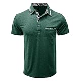 SYDUZAX Leinenhemd Herren Henley Shirt Sommerhemden Stehkragenhemd Herrenhemd Sommer Oberhemd Strandhemd Einfarbiges KurzäRmliges Revershemd Mit Taschenknopfverschluss Hemdoberteile KurzäRmliges H