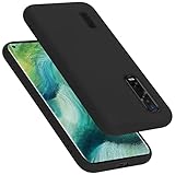 Cadorabo Hülle kompatibel mit Oppo FIND X2 PRO Hülle Silikon Handyhülle für FIND X2 PRO Case aus flüssigem Silikon- kratzfeste und stoßfeste dünne TPU Schutzhülle für Oppo FIND X2 PRO - LIQUID SCHWARZ