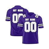 Custom Football Jersey, Personalisiert American Football Spieltrikots mit Name Nummer, Personalisierte Trikot T-Shirt für Herren D