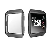 Für Fitbit Ionic Hülle Displayschutz,Colorful Ultra dünn TPU Plating Cases Schutz Stoßstange Hüllenabdeckung Schutzhülle Rundherum Schutz Schlankes Case (Schwarz)