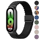 Geflecht Magnetisch Armbänder für Xiaomi Smart Band 9/8 Armband Nylon Baumwolle Sport für Mi Band 9/8 für Damen H
