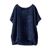 Angebot Sale Leinen Kleidung Damen Sommer Tunika Elegant Festlich Kurzarm Tshirt Mit Gummibund Am Saum Hemdbluse Lang T Shirt Halbarm Sprüche T-Shirts Blusen & Tuniken Für Chic Long